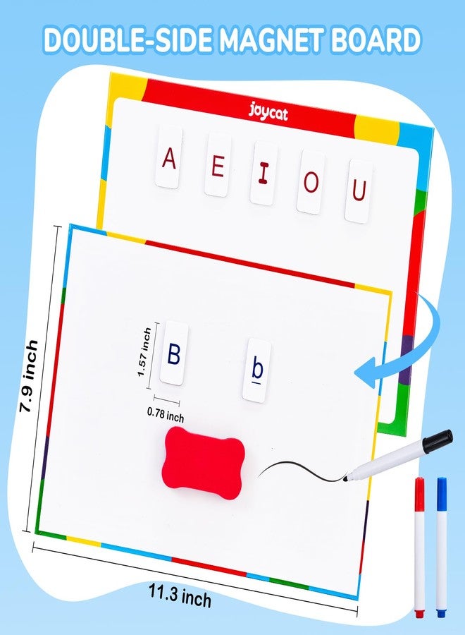 JoyCat Classroom Magnetic Letter Tiles for Phonics and Spelling-JoyCat 234 Foam Alphabet Tiles Magnetic Letters with Double-Side Magnet Board and Compartment Storage Case - Image 3